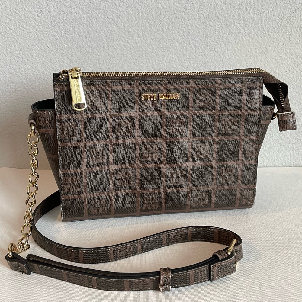 Steve Madden Brown Adjustable Crossbody Bag